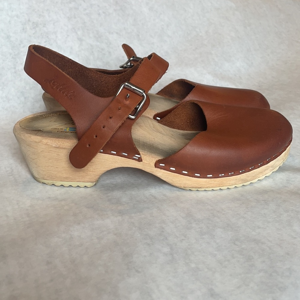 Lotta From Stockholm Low Wood Tan Clogs 38/8.5